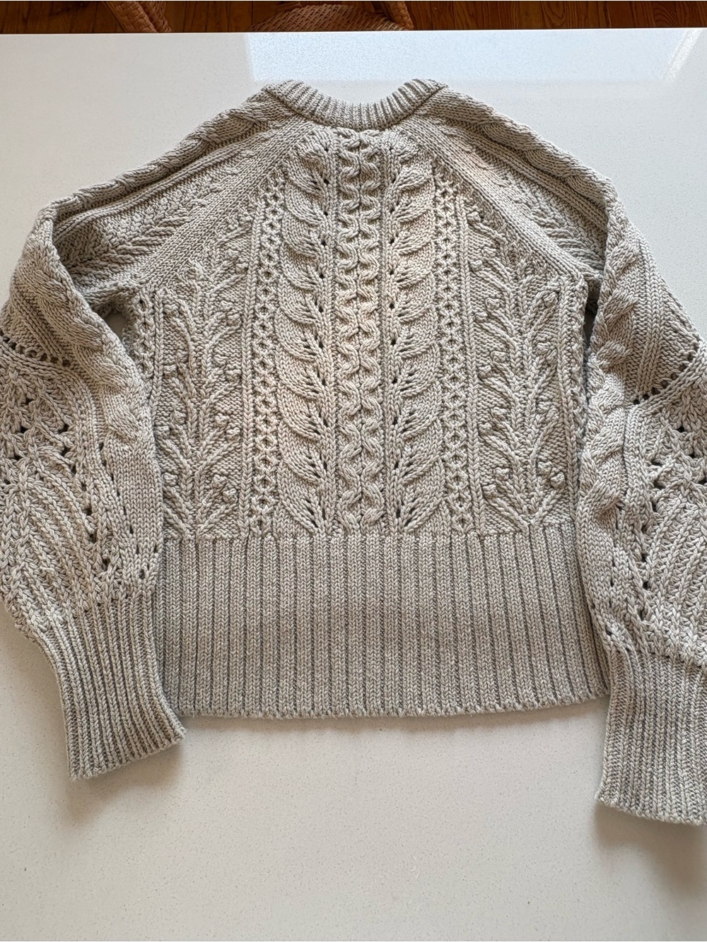 Veronica Beard sz xs light gray Cable Knit Sweater - Picture 3 of 5